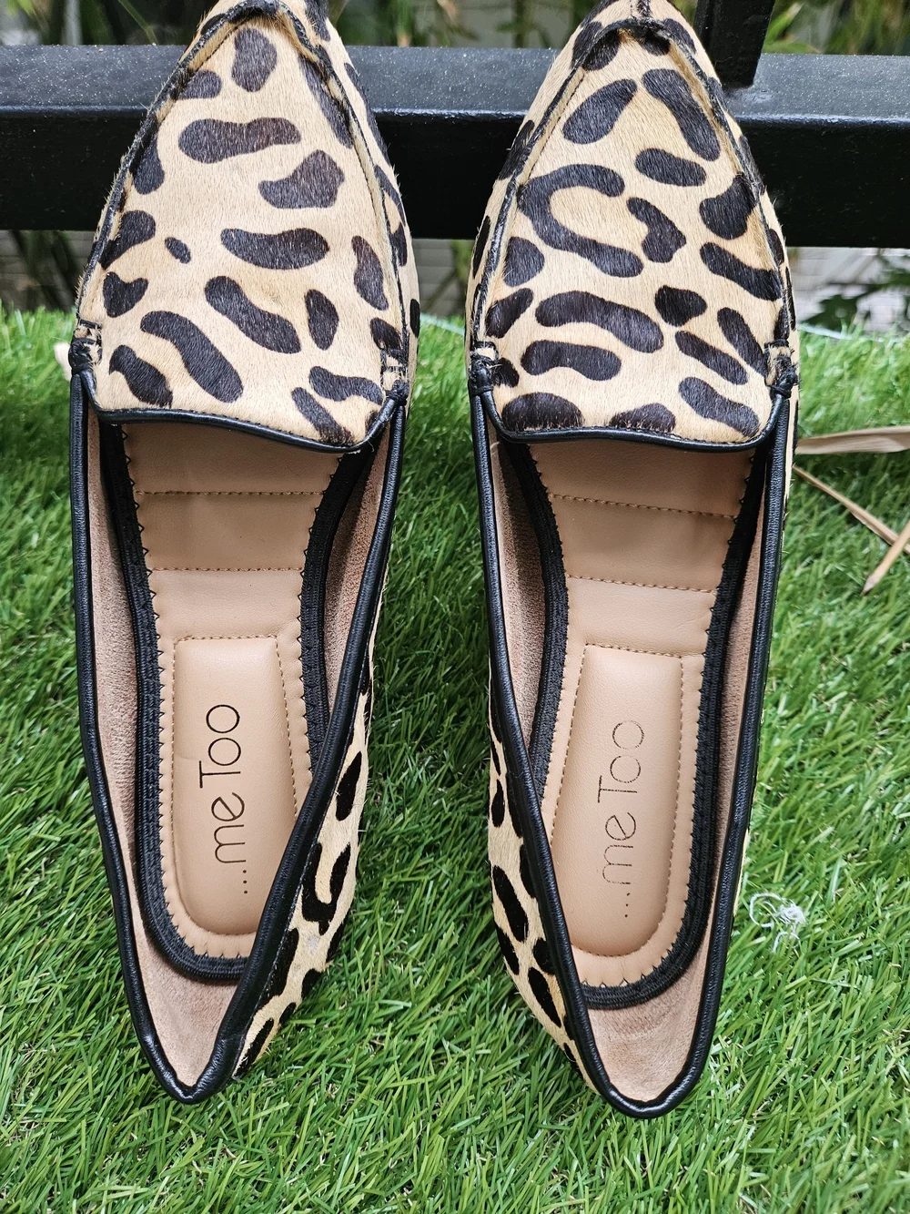 ​Me Too Cade Leopard Calf Hair Pointed Toe Women's Loafers Flats Shoes 7M
